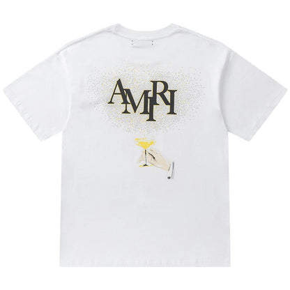 AMRI Crystal Embellished Champagne Logo T-Shirts