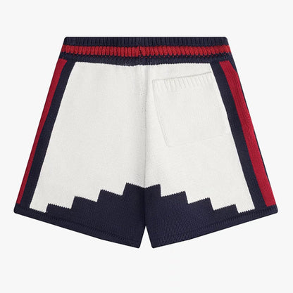 RHUDE Saint Croix Straight-Leg Logo-Appliqu茅d Intarsia Cotton Drawstring Shorts